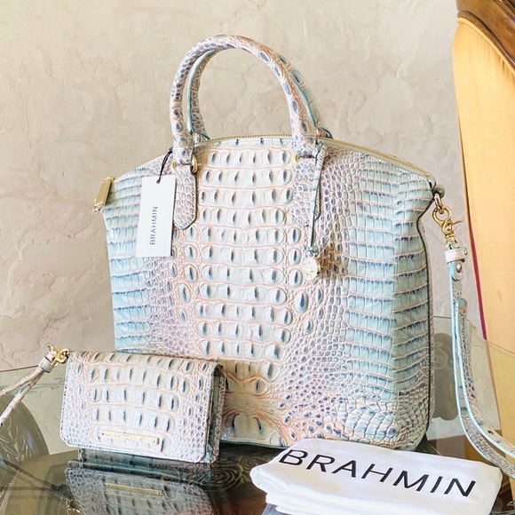 NWT Brahmin LG duxbury Satchel&wallet aquarelle - Picture 2 of 12